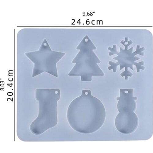 Christmas Snowflake Snowman Epoxy Resin Mold Pendants Ornaments Silicone Mould DIY Crafts Home Decorations Jewelry Casting Tool