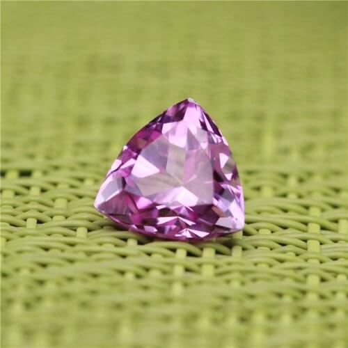Fat triangle shape personality Pink tourmaline for DIY making stones pink corundum decorative stone synthetic stone