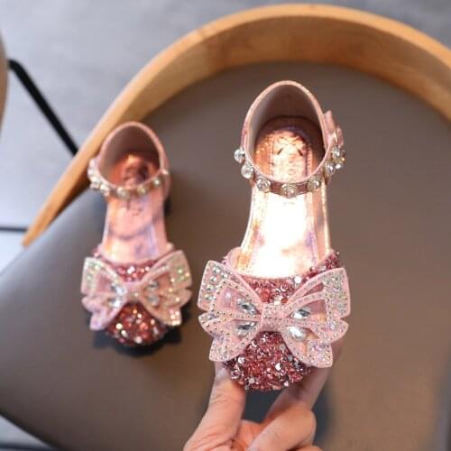 Baby Girls Summer Shoes Girls' Princess Sandals Toddler Infant Kids Baby Bowknot Crystal Sweet Shoes Kids Students Beach Sandals