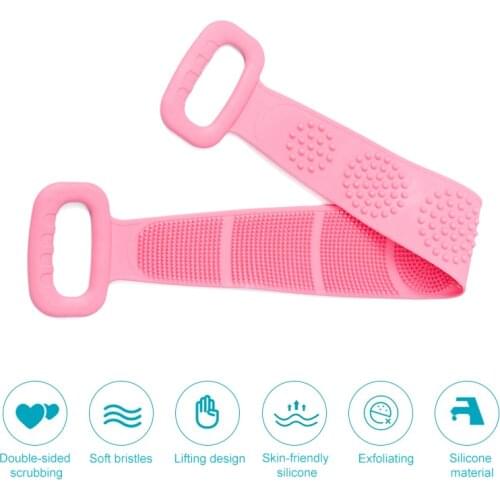 24*4.3IN Silicone Back Bath Shower Wash Body Belt Brush Bath Towel Exfoliating Body Brush Back washing tools Bathroom Tool