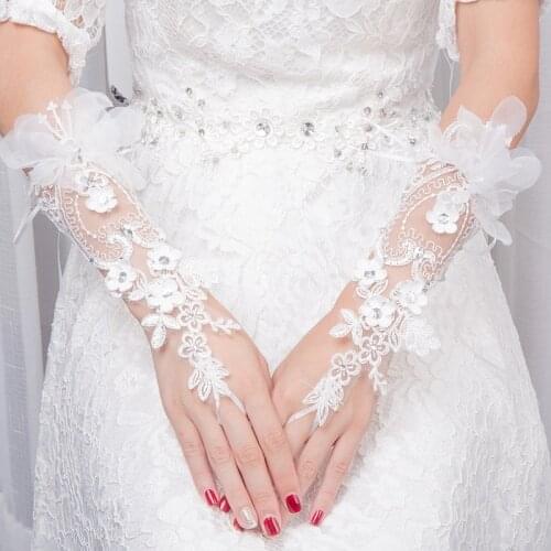 Wedding Accessories Gloves Fashion Black Lace Fingerless Wedding Gloves Lace For Bridal Gloves Wedding Accessories