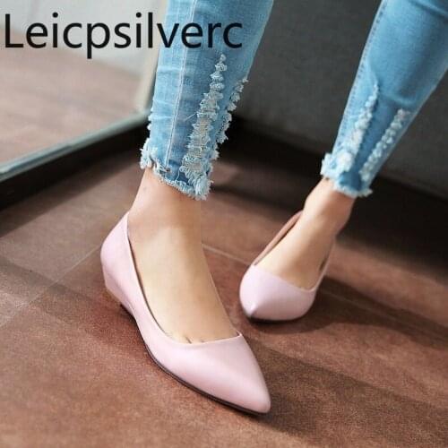 Pumps Spring and autumn new style Pointed Shallow mouth Wedges Womens Single shoes plus size 33-43