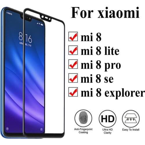 Protective glass on for xiaomi mi 8 lite pro explorer se ksiomi xiomi mi8 mi8lite light tempered glas verre tremp sheet armor 9h