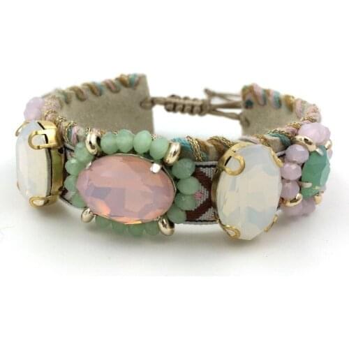 Rounds stone bracelet colorful crystal bracelet for women