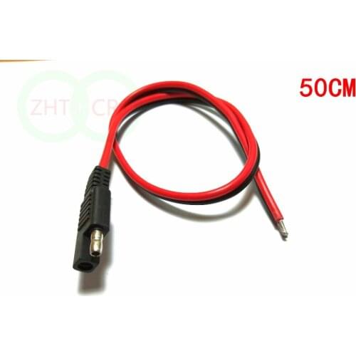 10pcs SAE 2 POLE FLAT PLUG LOAD SIDE connector 14AWG 50CM Cable New