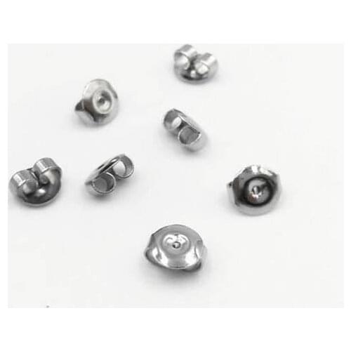 50pcs/lot 316L Stainless Steel Round Butterfly Earring Back Stopper 6x6.5mm 5x5.5mm for Women DIY Earring Jewelry Accessories