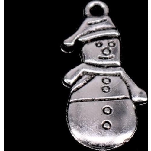 15pcs Snowman Charms Pendant Antique Silver Color Pendants DIY Necklace Crafts Making Findings Handmade Jewelry 11x25MM