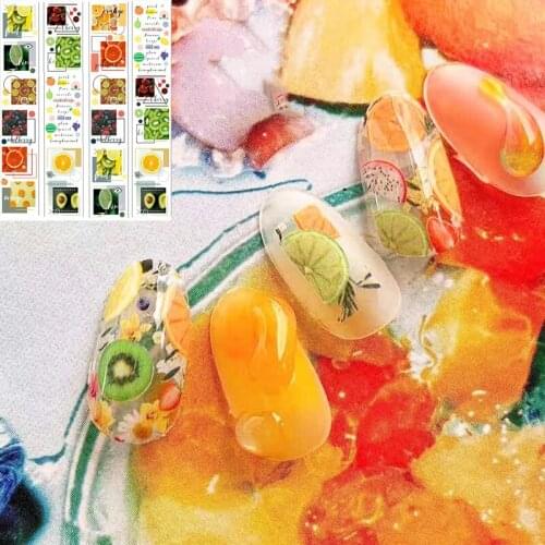 2020 DIY 3D Nail Art Sticker Adhesive Sticker Decals Tool Lemon Fruit Summer Leave Nail Art Tattoo Decoration Z0325