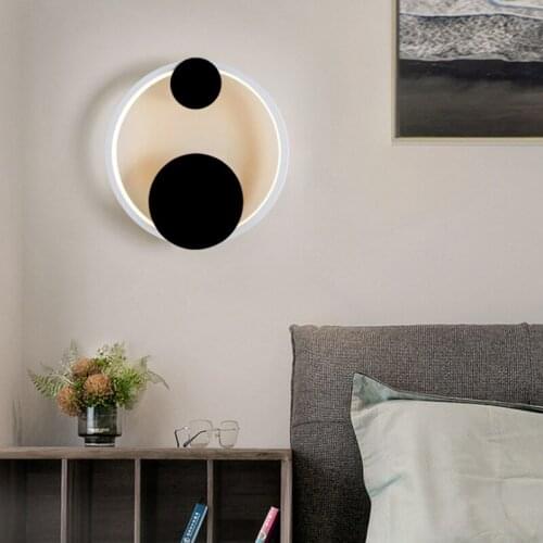 2020 New Nordic Post-Modern Simple Creative Personalized Wall Lamp round Bedroom Bedside Aisle Led Aisle Background Wall Lamps