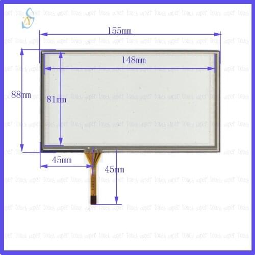 ZhiYuSun 155mm*88mm KDT-2352GT 6.2inch 4-wire resistive touch panel for Car DVD, 155*88 GPS Navigator screen glass