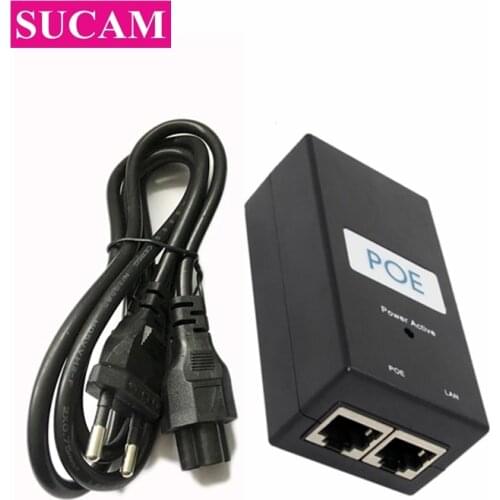 48V 500mA 0.5A CCTV Camera System POE Injector Ethernet Adapter Power Supply US AU EU UK Plug for IP POE Cameras