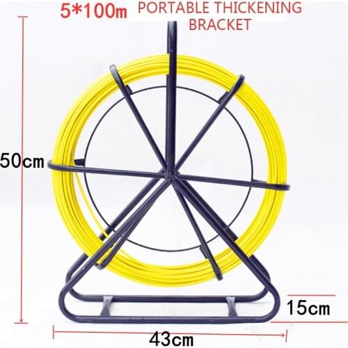5*100m Portable Thickening Bracket Glass Fiber Cable Snake-Shaped Dark Pipe Rod Conduit Tie Rod Electrician Lead Tool