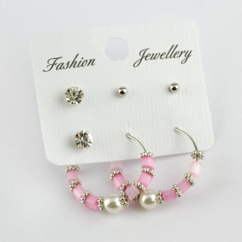 6'lı Beads Ring Earrings