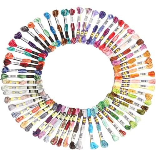 61 Colors per set Variegated 6 strands 8 meters per skein Color Variation Cotton Embroidery Floss Overdyed Cross stitch Thread