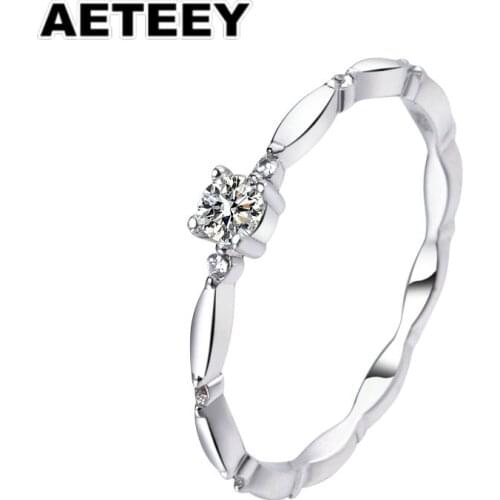 925 Sterling Silver Moissanite Rings For Women 0.1 Carat Fashion Personality Banquet Romantic Cute Ring Fine Jewelry JF-25