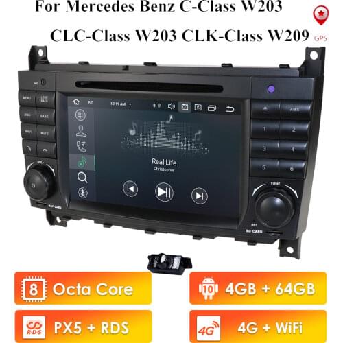 Car Radio Android DVD Player For Mercedes Benz C-Class 2004-2007 W203 CLC 2008-2010 CLK W209 Stereo 2Din HeadUnit GPS Navigation