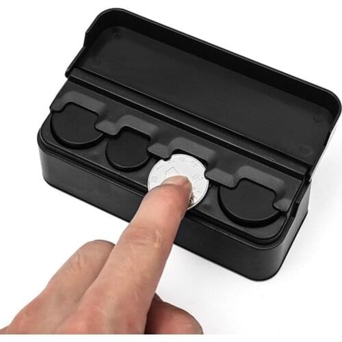 Car Coin Holder Black Plastic Coin Case Storage Box Holder Container Car Styling
