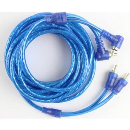 Auto stereo audio cable Converter amplifier subwoofer Cable amplifier subwoofer Pure copper 5m car audio amplifier 2RCA Blue