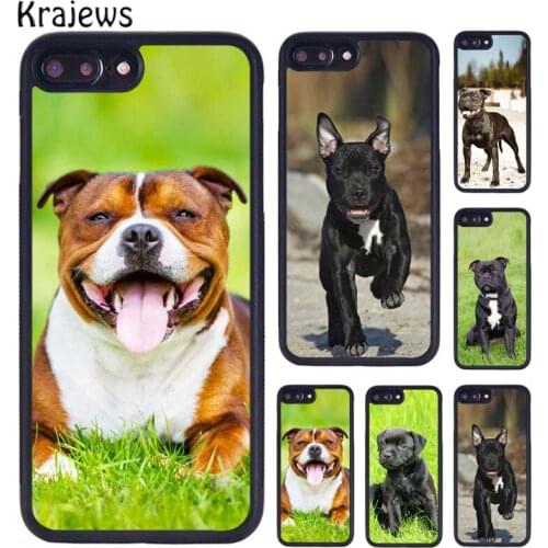 Krajews Staffordshire Bull Terrier Staffy Dog Phone Case For iPhone 7 8 plus 11 12 Pro X XR XS Max Samsung Galaxy S7 S8 S9 S10