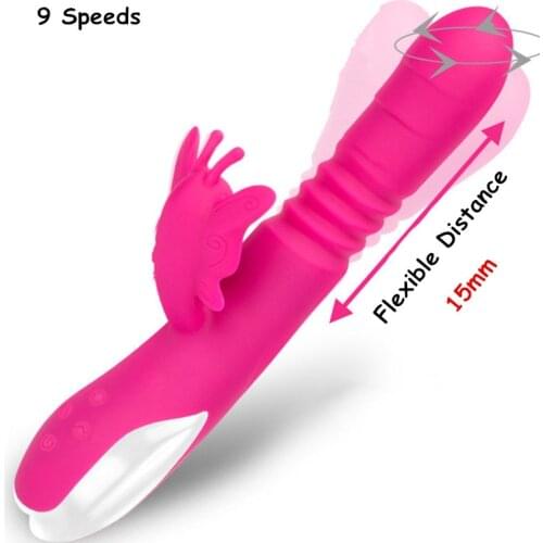 Flexible And Rotation Rabbit Vibrator, Dual Motor Vibrator Sex Toys For Woman, 9 Speeds Sexo Dildo Vibrator Adult Toys