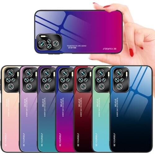 Gradient Glass Case for POCO M3 Pro 5G Case POCO F3 X3 Pro Tempered Glossy Cover For POCO X3 NFC F2 Pro Fundas