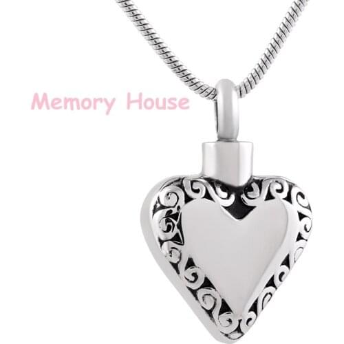 IJD9855 Heart Cremation Necklace For Women 316L Stainless Steel Keepsake Urn Jewelry Ashes Holder Memorial Pendant For Engraving
