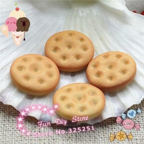 Kawaii resin flat back round cookies 50pcs/lot 15mm