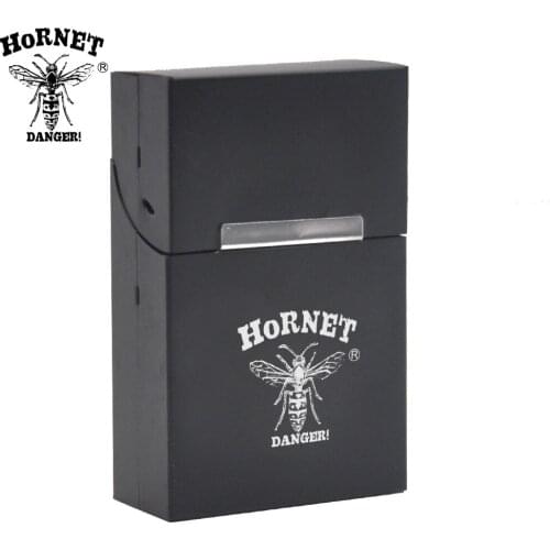 HORNET DANGER Classic Aluminum Cigarette Case Cover For Cigarettes Case Holder Hard Metal Tobacco Storage Box
