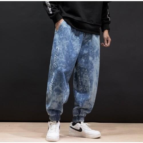 Male Fashion Blue Jeans 5Xl Men Vintage Jeans Harem Pants 2021 Mens Japanese Streetwear Casual Hip Hop Denim Pants