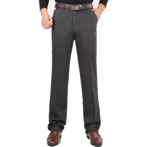 YG6130-A1337 2020 Autumn and winter new style men business casual middle-aged high waist straight pants cheap wholesale