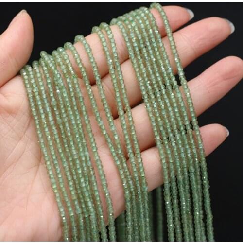 Natural Semi-precious Stone Small Beads Green Apatite 3x2mm For DIY Necklace Earrings Accessories Gift Length 38cm