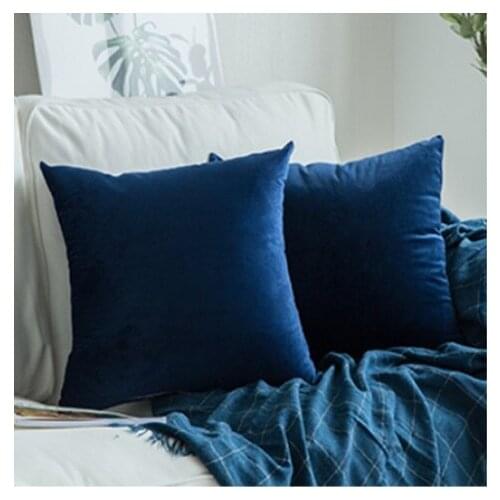 Home Solid Velvet Super Soft Gray Red Pink Throw Pillow Cover Case For Bed Living Room 45X45cm/60X60cm