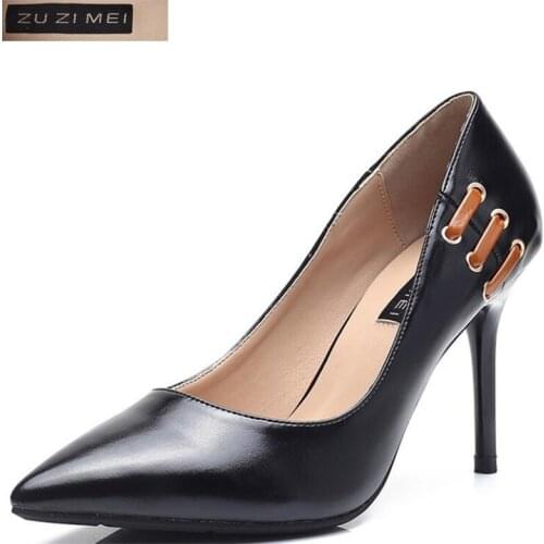 2018 New Fashion high heels women pumps thin heel classic white red nede beige sexy prom wedding shoes