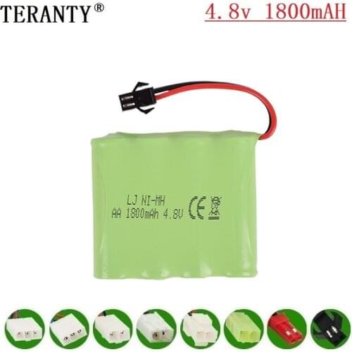 Upgrade 4.8v 1800mah NiMH Battery For Rc Toys Cars Tanks Robots Guns Boats AA Ni-MH 2400mah 4.8v Rechargeable Battery Pack 1PCS