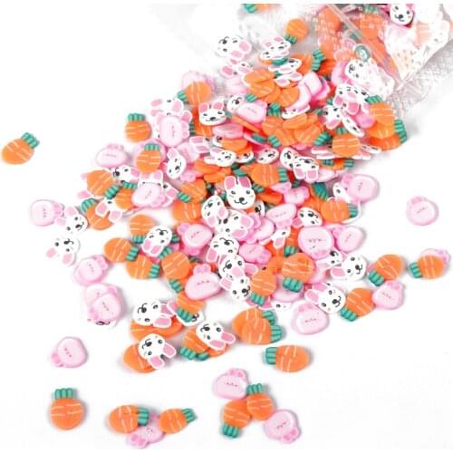 Easter Nail Art Accessories 3D Rabbit Easter Eggs Polymer Clay Slices Manicure Decals Lovely Nail Sequins Fake Nails Decorations