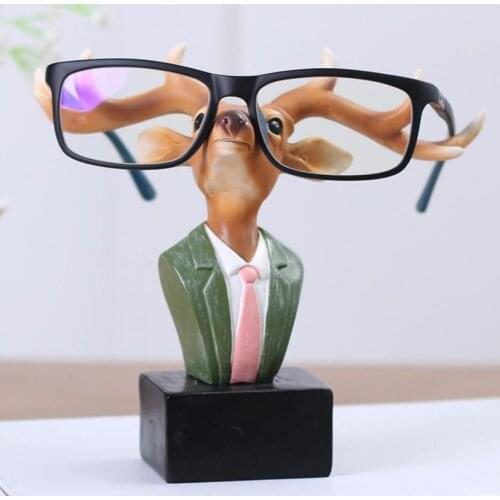 Deer /Rabbit Animal Glasses Stand Resin Crafts Lovely Eyeglasses Sunglasses Stand Holder Rack Animal Home Decor Best Gift