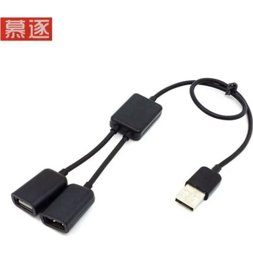 Schwarz USB 2,0 Dual Ports Hub Kabel Bus power Für Laptop Macbook Notebook PC & Maus & Flash Disk