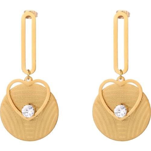 Earings Fashion Jewelry Korean Earrings Earrings for Women Big Fashion Zircon Heart Design Dangle Earrings Jewelry Accessories