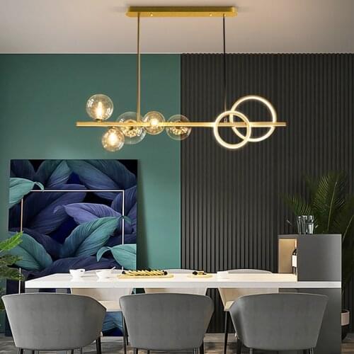 Nordic Pendant Lights Black Hanging Lamps Living Room Decor Creative Bubble Glass G9 Bulb Lighting Suspension Bedroom Lamps