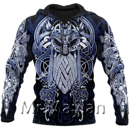 Viking Odin Special Viking Tattoo 3D Hoodie Men/women Hipster Streetwear Outfit Spring Boys Hiphop Hood Sweatshirts Tops Clothes