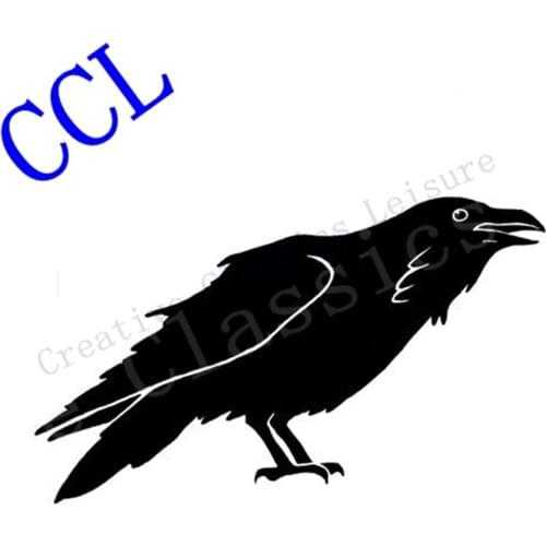 Raven Wall Art - Vinyl Decal Sticker , Prim crows decor gothic spooky decorations