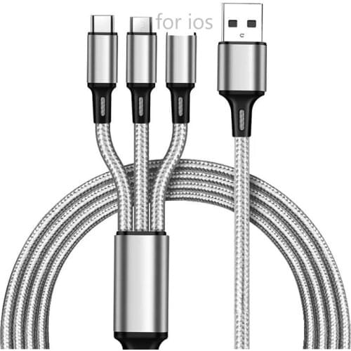 3 In 1 Micro USB Type C Charging Cable Multi Usb Port Multiple Charging Mobile Phone Cables for Samsung Iphone Huawei