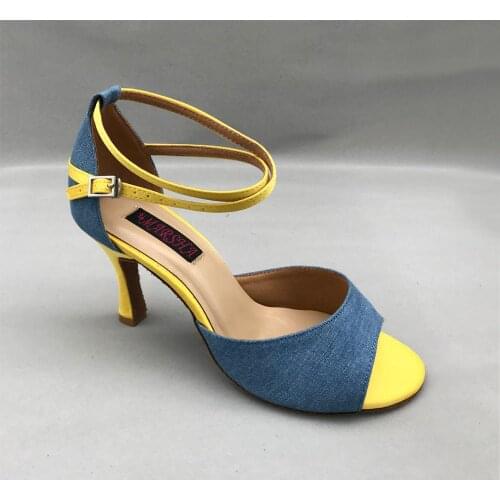 New Fashional comfortable latin dance shoes ballroom salsa dance shoes tango shoes for women two tone colour 6237YJ