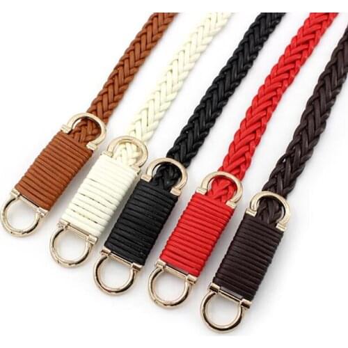 Womens Belt Fashion Candy Color PU High Quality For Dress Pin Buckle Ladies Female Belt Thin Braid Thin Narrow