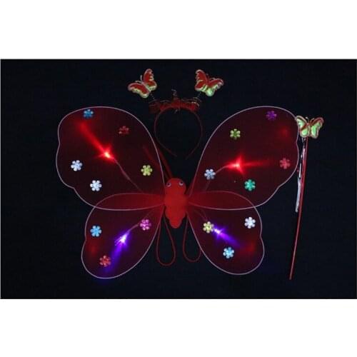 1pcs 48x41cm big Glowing butterfly toy/angel wings magic stick/luminous toys/baby toys for children/toy/alien