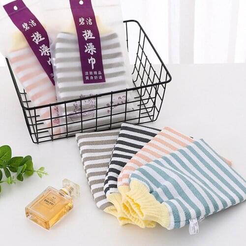 1PCS Bath Shower Glove Wash Skin Back Scrub Exfoliating Massage Mitt Washcloth Body Scrubber Rubbing Towel Glove