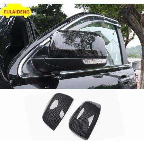 2pcs For Jeep Grand Cherokee 2014-2020 Carbon Fiber ABS Rear Mirror View Cover Trim Car Styling Accessories