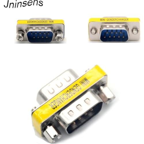 2 Pcs/lot 9 Pin RS-232 DB9 Male to Male DB9 M-M Serial Cable Gender Changer Coupler Connector Adapter Converter