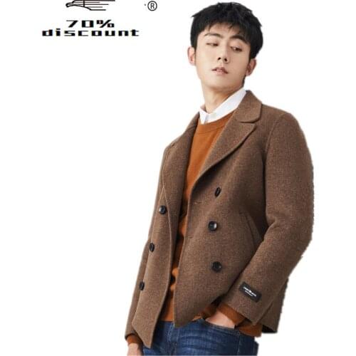 200% Wool Coat 2020 Autumn Winter Jacket Men Double-side Woolen Coats Fashion Mens Short Overcoat MG-2800003 MY2405