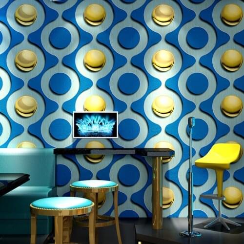 2020 Modern Geometric Wallpapers Pearl Circle 3D KTV Bar Coffee Shop Personalized Wall Paper Roll Decor Background papier peint
